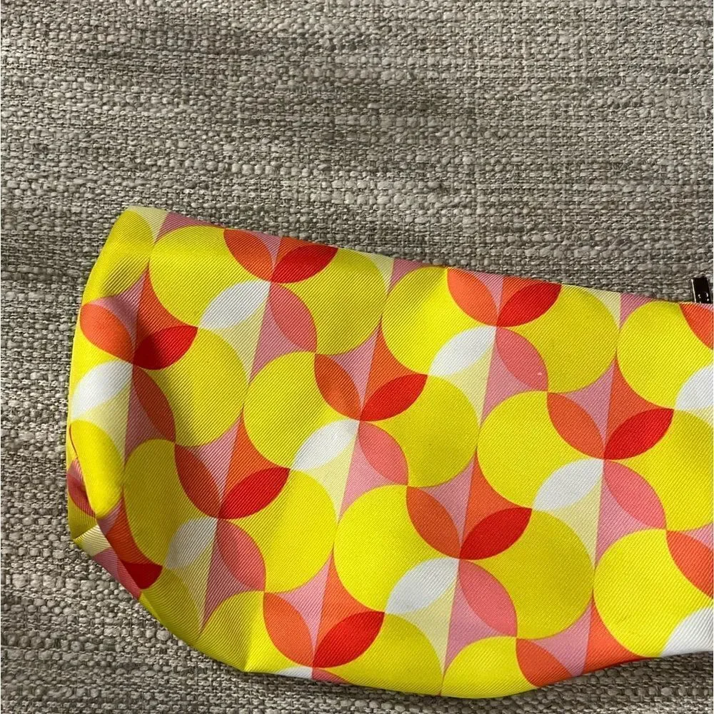 Clinique new condition yellow, red, and aqua cosmetics bag